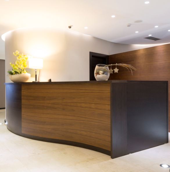custom-made reception desk