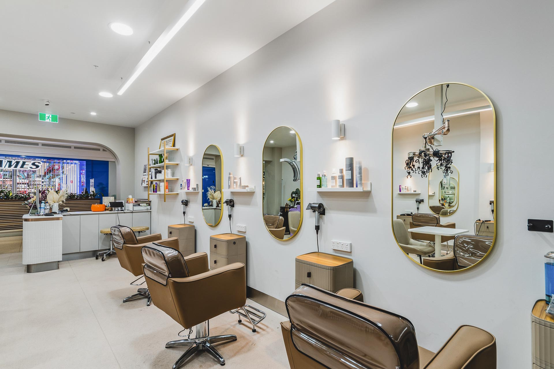 hairdresssing salon fitout with comfy chairs in Perth